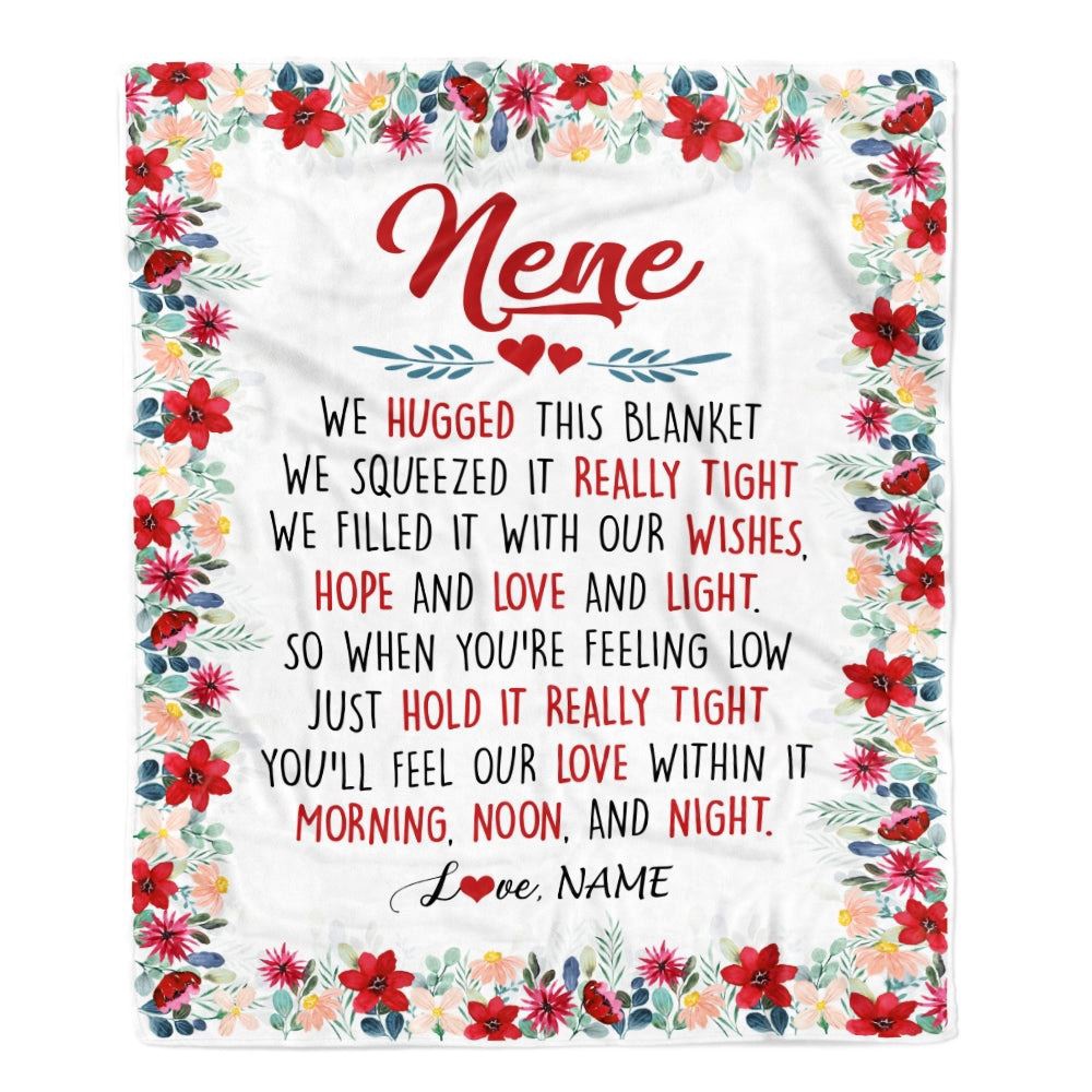 Nene Blanket From Grandkids Grandson Granddaughter We Hugged This Blanket, Personalized Blanket For Mom, Mother’s Day Gifts Blanket Nene Blanket From Grandkids Grandson Granddaughter We Hugged This Blanket, Personalized Blanket For Mom, Mother’s Day Gifts Blanket