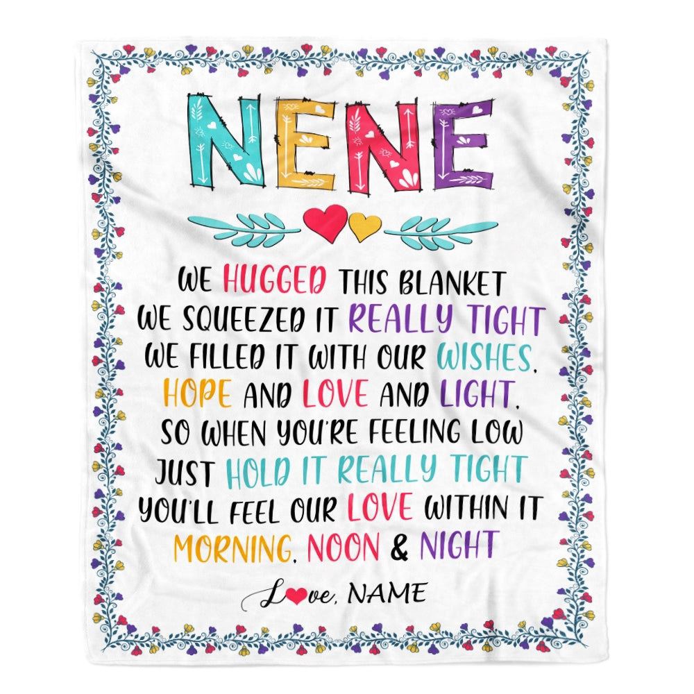 Nene Blanket From Grandkids We Hugged This Blanket, Personalized Blanket For Mom, Mother’s Day Gifts Blanket Nene Blanket From Grandkids We Hugged This Blanket, Personalized Blanket For Mom, Mother’s Day Gifts Blanket