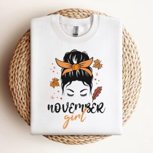 November Girl Messy Bun Sweatshirt, Mother Sweatshirt,…