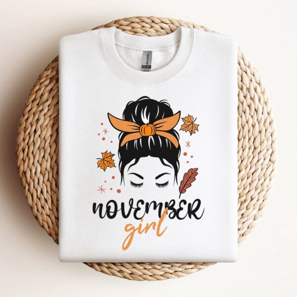 November Girl Messy Bun Sweatshirt, Mother Sweatshirt, Sweatshirt For Mom, Mum Sweatshirt
