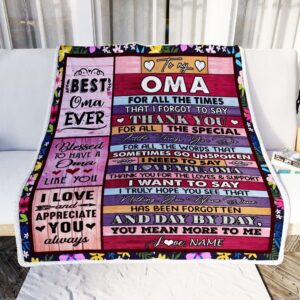 Oma Blanket From Granddaughter Grandson Thank You For The Love Personalized Blanket For Mom Mother s Day Gifts Blanket 2 trkjn5.jpg