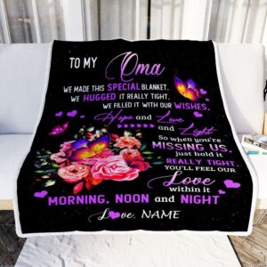 Oma Blanket From Grandkids Granddaughter We Made This Special Blanket Flower Personalized Blanket For Mom Mother s Day Gifts Blanket 2 tmtnrn.jpg