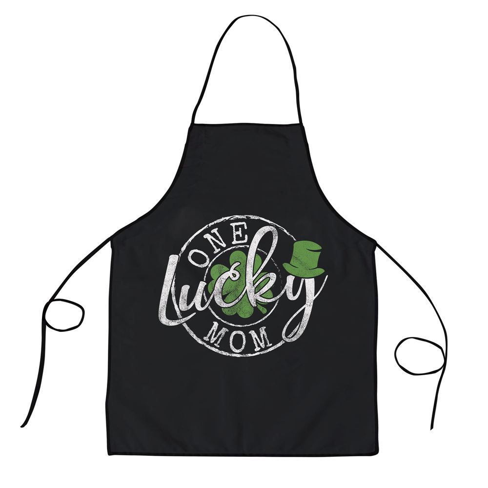 One Lucky Mom Funny Mother Irish Clovers St Patricks Day Apron, Aprons For Mother’s Day, Mother’s Day Gifts