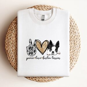 Peace Love Boston Terrier Funny Boston Terrier…