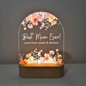 Personalised Handcrafted Floral LED Lamp for Mother’s…