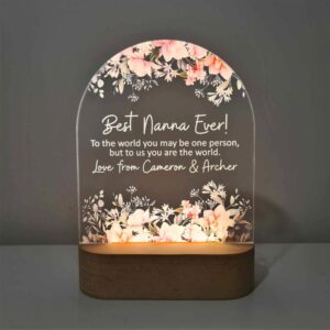 Personalised Handcrafted Floral LED Lamp for Mother’s…