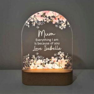 Personalised Handcrafted Floral LED Lamp for Mother’s…