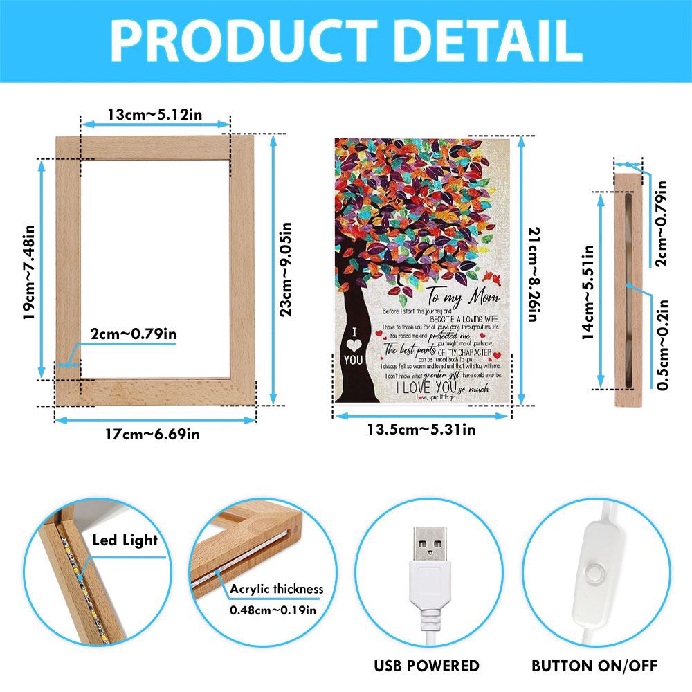 Personalized Frame Lamp To My Mom From Daughter I Love You Tree Vertical Frame Lamp, Picture Frame Light, Frame Lamp, Mother’s Day Gifts Personalized Frame Lamp To My Mom From Daughter I Love You Tree Vertical Frame Lamp, Picture Frame Light, Frame Lamp, Mother’s Day Gifts