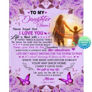 Personalized Photo Name Blanket Gift For Daughter…