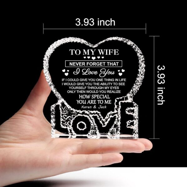 Personalized To My Wife, Never Forget That I Love You Heart Crystal, Mother Day Heart, Mother’s Day Gifts