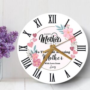 Pink Floral The Most Amazing Mother s Day Gift Personalised Wooden Clock Mother s Day Clock Mother s Day Gifts 3 peeugm.jpg