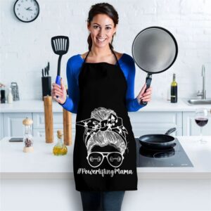 Powerlifting Mama Messy Bun Powerlifting Mom Powerlifter Mom Apron Aprons For Mother s Day Mother s Day Gifts 2 igmcrj.jpg