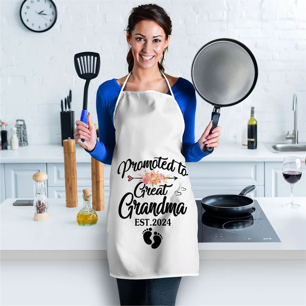 Promoted To Great Grandma 2024 Pregnancy Announcement Apron, Mothers Day Apron, Mother’s Day Gifts Promoted To Great Grandma 2024 Pregnancy Announcement Apron, Mothers Day Apron, Mother’s Day Gifts