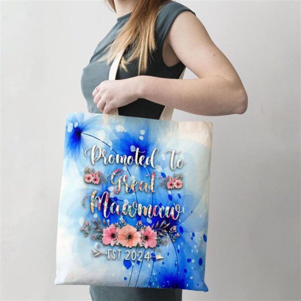 Promoted To Great Mawmaw Est 2024 Flower Tote Bag, Mom Tote Bag, Tote Bags For Moms, Gift Tote Bags