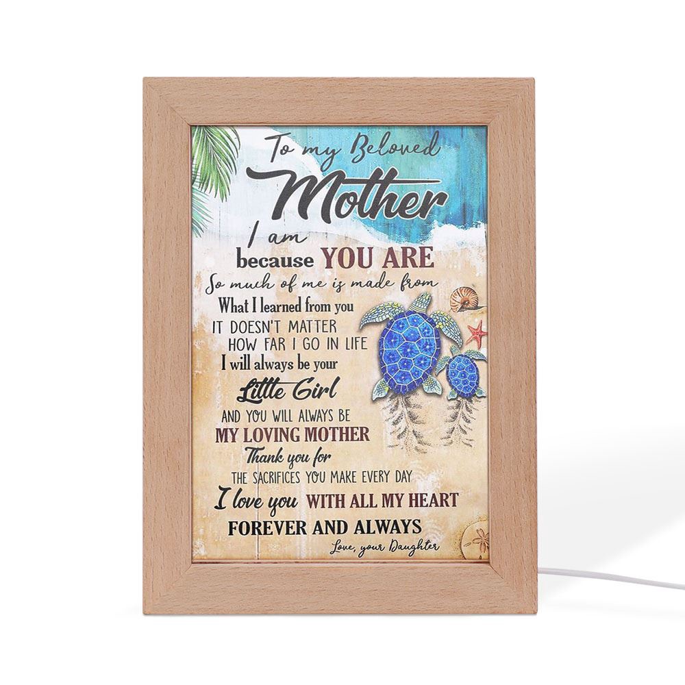 Sea Turtle To My Beloved Mother Premium Frame Lamp, Picture Frame Light, Frame Lamp, Mother’s Day Gifts