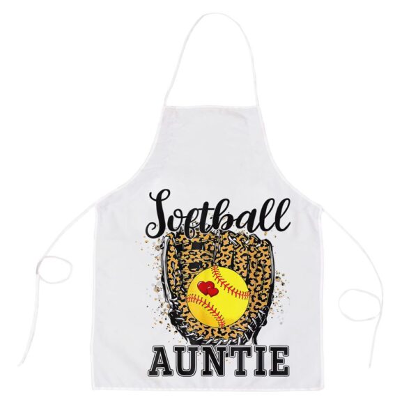 Softball Auntie Leopard Game Day Aunt Mother Apron, Mothers Day Apron, Mother’s Day Gifts