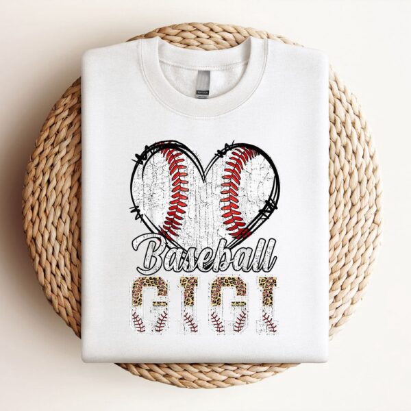 Softball Baseball Gigi Heart Leopard Print Mothers Day Sweatshirt, Mother Sweatshirt, Sweatshirt For Mom, Mum Sweatshirt