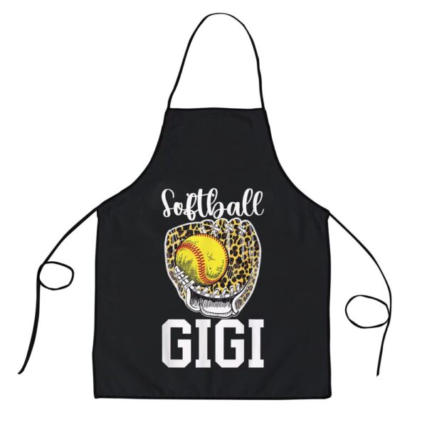 Softball Gigi Grandma Leopard Gigi Of A Softball Player Apron, Aprons For Mother’s Day, Mother’s Day Gifts