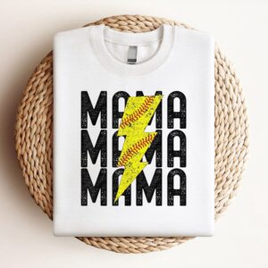 Softball Mama Lighting Softball Mothers Day Sweatshirt,…