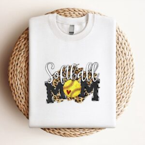 Softball Mom Leopard Funny Baseball Mom Mothers…