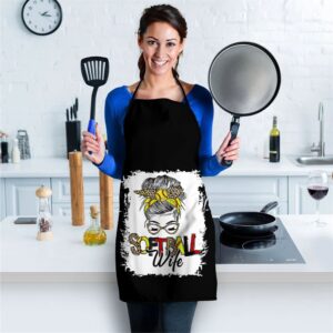 Softball Wife Life With Leopard Messy Bun Mothers Day Apron Aprons For Mother s Day Mother s Day Gifts 2 dcudta.jpg