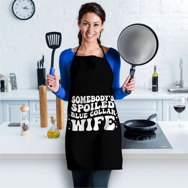 Somebodys Spoiled Blue Collar Wife Groovy Mothers Day Apron, Aprons For Mother’s Day, Mother’s Day Gifts