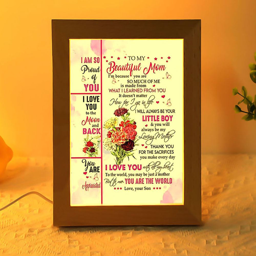 Thank You For All The Sacrifices Frame Lamp, Picture Frame Light, Frame Lamp, Mother’s Day Gifts