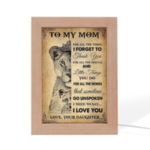 Thank You Mom Frame Lamp, Picture Frame…