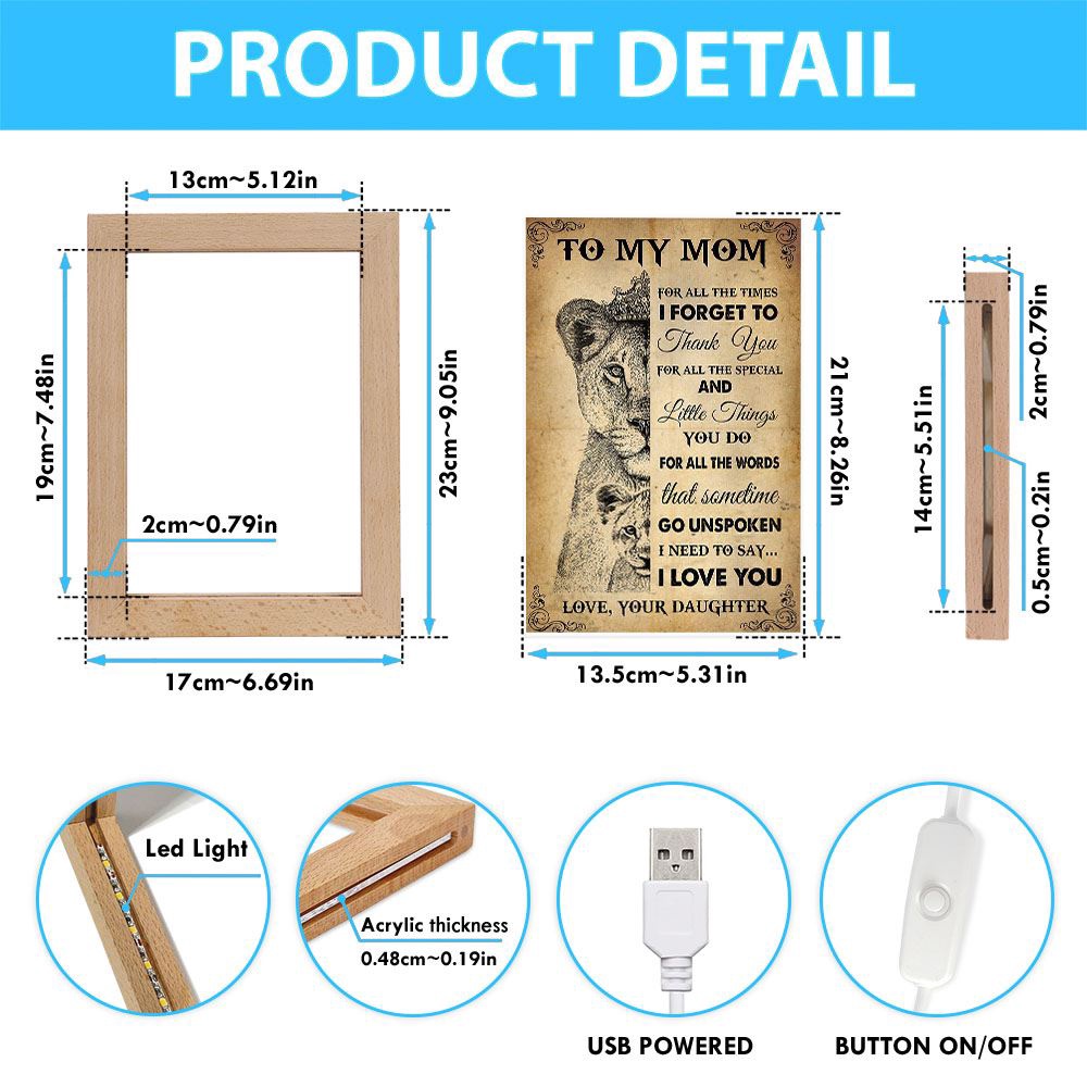 Thank You Mom Frame Lamp, Picture Frame Light, Frame Lamp, Mother’s Day Gifts Thank You Mom Frame Lamp, Picture Frame Light, Frame Lamp, Mother’s Day Gifts