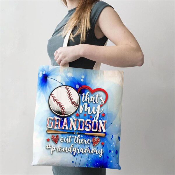 Thats My Grandson Baseball Grammy Of A Baseball Player Tote Bag, Mom Tote Bag, Tote Bags For Moms, Gift Tote Bags