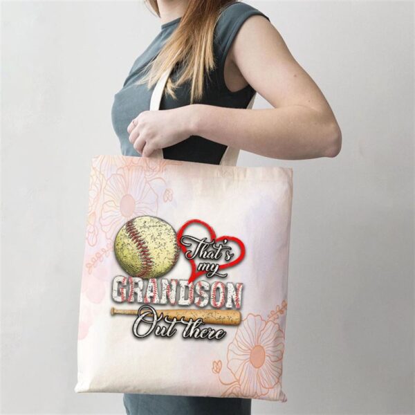 Thats My Grandson Out There Baseball Grandma Mothers Day Tote Bag, Mom Tote Bag, Tote Bags For Moms, Mother’s Day Gifts