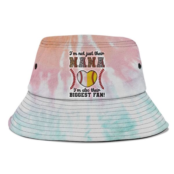 Their Biggest Fan Nana Softball Baseball Nana Grandma Premium Bucket Hat, Mother Day Hat, Mother’s Day Gifts