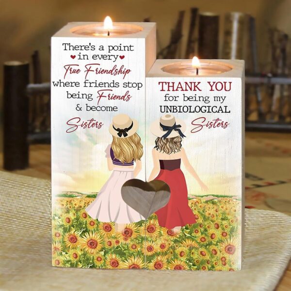 There’S A Point In Easy True Friendship Where Friend Stop Being Friends & Become Sister Heart Candle Holders, Mothers Day Candle