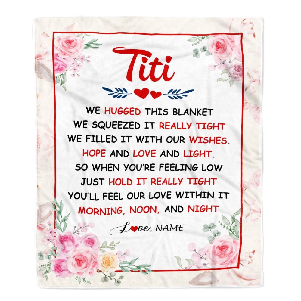 Titi Blanket From Niece Nephew We Hugged This Blanket Floral, Personalized Blanket For Mom, Mother’s Day Gifts Blanket Titi Blanket From Niece Nephew We Hugged This Blanket Floral, Personalized Blanket For Mom, Mother’s Day Gifts Blanket