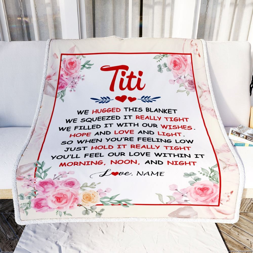 Titi Blanket From Niece Nephew We Hugged This Blanket Floral, Personalized Blanket For Mom, Mother’s Day Gifts Blanket Titi Blanket From Niece Nephew We Hugged This Blanket Floral, Personalized Blanket For Mom, Mother’s Day Gifts Blanket