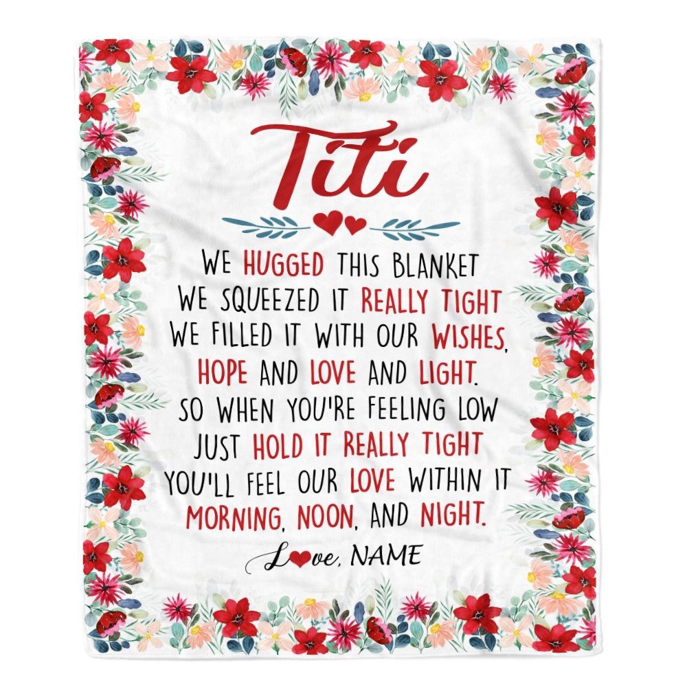 Titi Blanket From Niece Nephew We Hugged This Blanket, Personalized Blanket For Mom, Mother’s Day Gifts Blanket Titi Blanket From Niece Nephew We Hugged This Blanket, Personalized Blanket For Mom, Mother’s Day Gifts Blanket