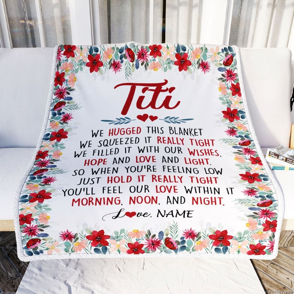 Titi Blanket From Niece Nephew We Hugged This Blanket, Personalized Blanket For Mom, Mother’s Day Gifts Blanket Titi Blanket From Niece Nephew We Hugged This Blanket, Personalized Blanket For Mom, Mother’s Day Gifts Blanket