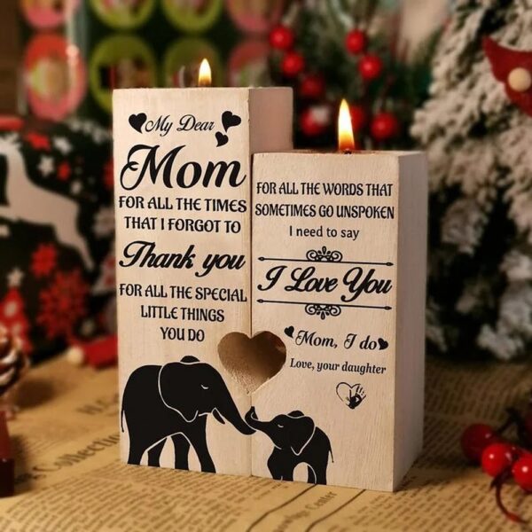 To Mom Candle Holder From Daughter I Love You Pair Candle Holders, Mothers Day Candle