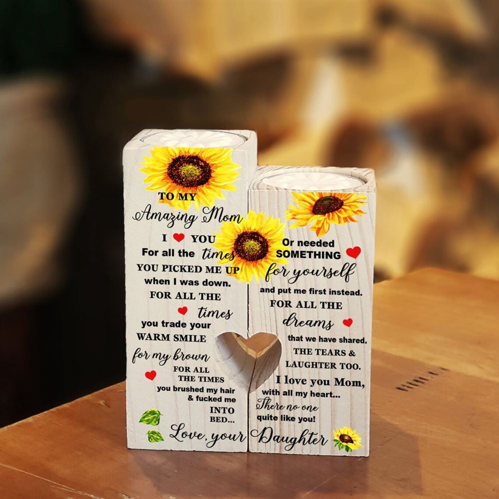 To My Amazing Mom, I Love You For All The Times You Picked Me Up Heart Candle Holders, Mothers Day Candle To My Amazing Mom, I Love You For All The Times You Picked Me Up Heart Candle Holders, Mothers Day Candle