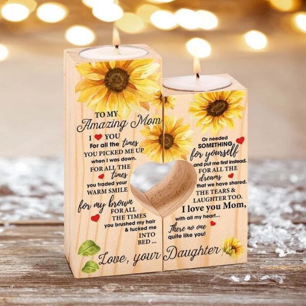 To My Amazing Mom, I Love You Sunflower Candle Holder, Mothers Day Candle
