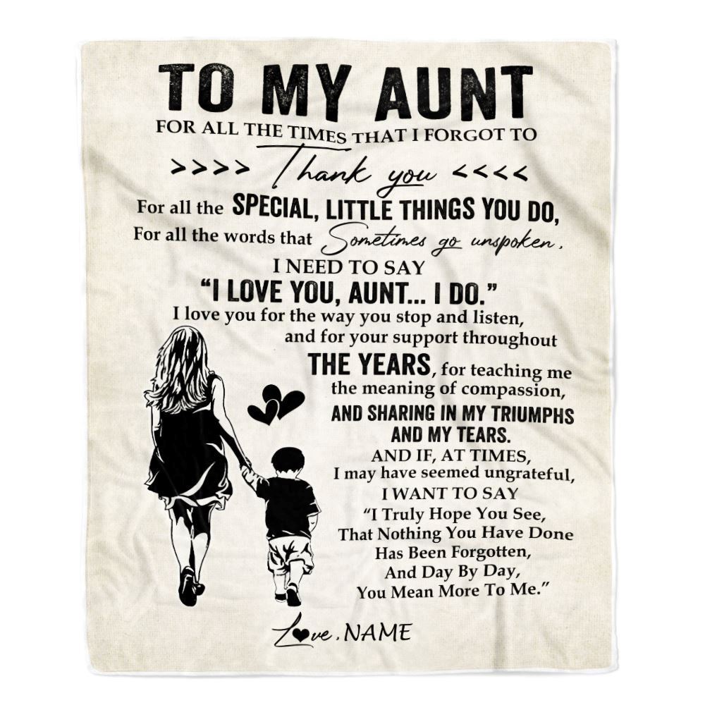To My Aunt Blanket From Nephew For All The Times That I Forgot To Thank You, Personalized Blanket For Mom, Mother’s Day Gifts Blanket