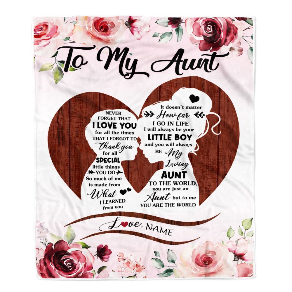 To My Aunt Blanket From Nephew Never Forget I Love You Heart Flower, Personalized Blanket For Mom, Mother’s Day Gifts Blanket To My Aunt Blanket From Nephew Never Forget I Love You Heart Flower, Personalized Blanket For Mom, Mother’s Day Gifts Blanket