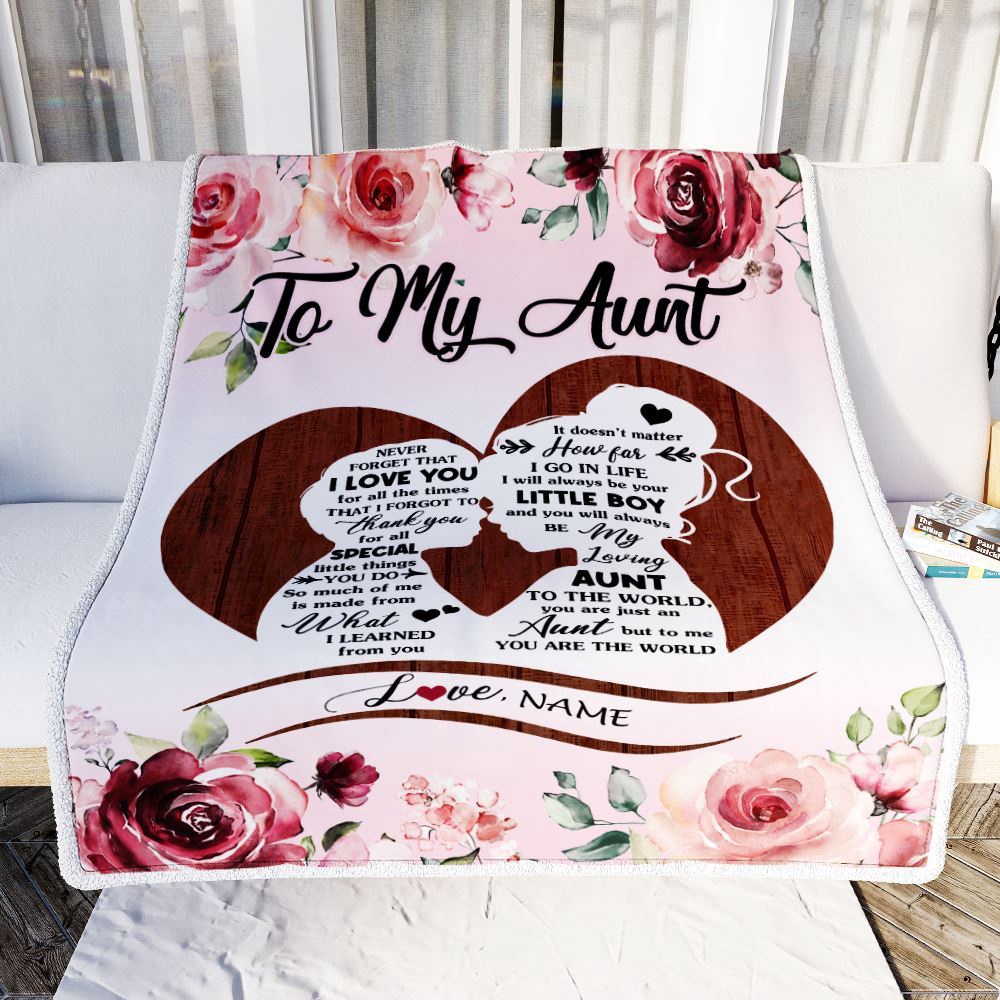 To My Aunt Blanket From Nephew Never Forget I Love You Heart Flower, Personalized Blanket For Mom, Mother’s Day Gifts Blanket To My Aunt Blanket From Nephew Never Forget I Love You Heart Flower, Personalized Blanket For Mom, Mother’s Day Gifts Blanket