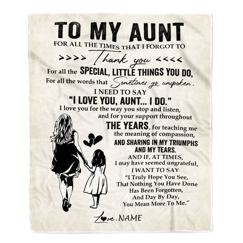To My Aunt Blanket From Niece For All The Times That I Forgot To Thank You, Personalized Blanket For Mom, Mother’s Day Gifts Blanket To My Aunt Blanket From Niece For All The Times That I Forgot To Thank You, Personalized Blanket For Mom, Mother’s Day Gifts Blanket