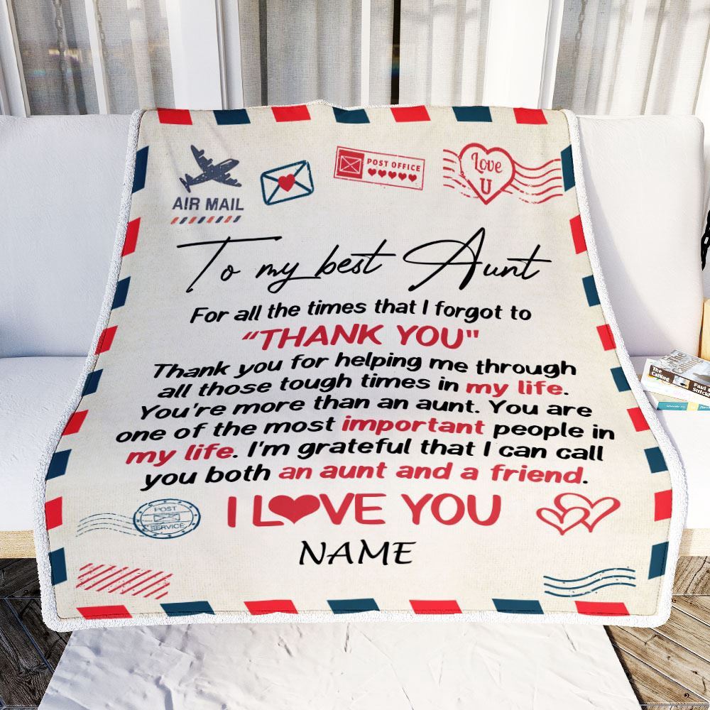 To My Aunt Blanket From Niece Nephew Air Mail Letter I Love You Best Aunt, Personalized Blanket For Mom, Mother’s Day Gifts Blanket To My Aunt Blanket From Niece Nephew Air Mail Letter I Love You Best Aunt, Personalized Blanket For Mom, Mother’s Day Gifts Blanket