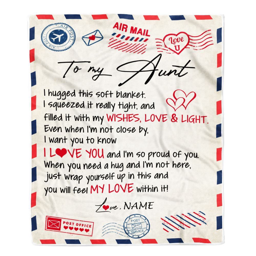 To My Aunt Blanket From Niece Nephew Air Mail Letter I Love You, Personalized Blanket For Mom, Mother’s Day Gifts Blanket To My Aunt Blanket From Niece Nephew Air Mail Letter I Love You, Personalized Blanket For Mom, Mother’s Day Gifts Blanket