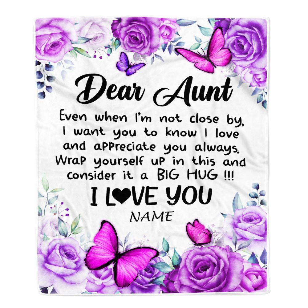 To My Aunt Blanket From Niece Nephew Butterfly Love And Appreciate, Personalized Blanket For Mom, Mother’s Day Gifts Blanket To My Aunt Blanket From Niece Nephew Butterfly Love And Appreciate, Personalized Blanket For Mom, Mother’s Day Gifts Blanket