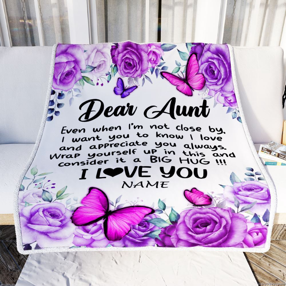 To My Aunt Blanket From Niece Nephew Butterfly Love And Appreciate, Personalized Blanket For Mom, Mother’s Day Gifts Blanket To My Aunt Blanket From Niece Nephew Butterfly Love And Appreciate, Personalized Blanket For Mom, Mother’s Day Gifts Blanket