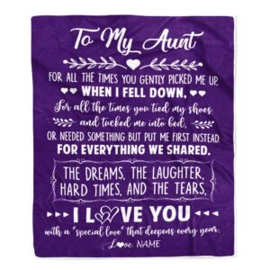 To My Aunt Blanket From Niece Nephew…