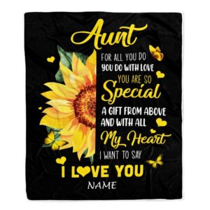 To My Aunt Blanket From Niece Nephew…